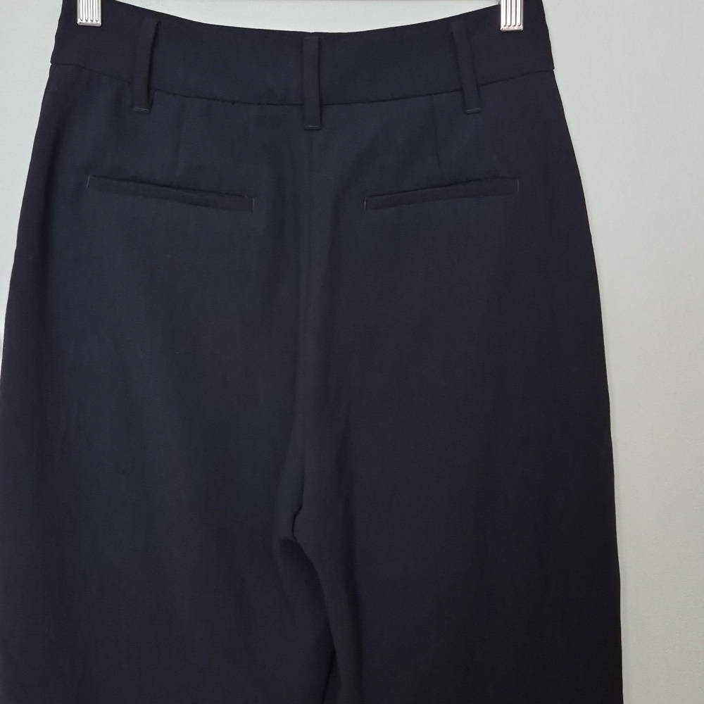 Wilfred Flat Front Womens Trousers Black Textured Side/Back Pockets - Picture 4 of 9